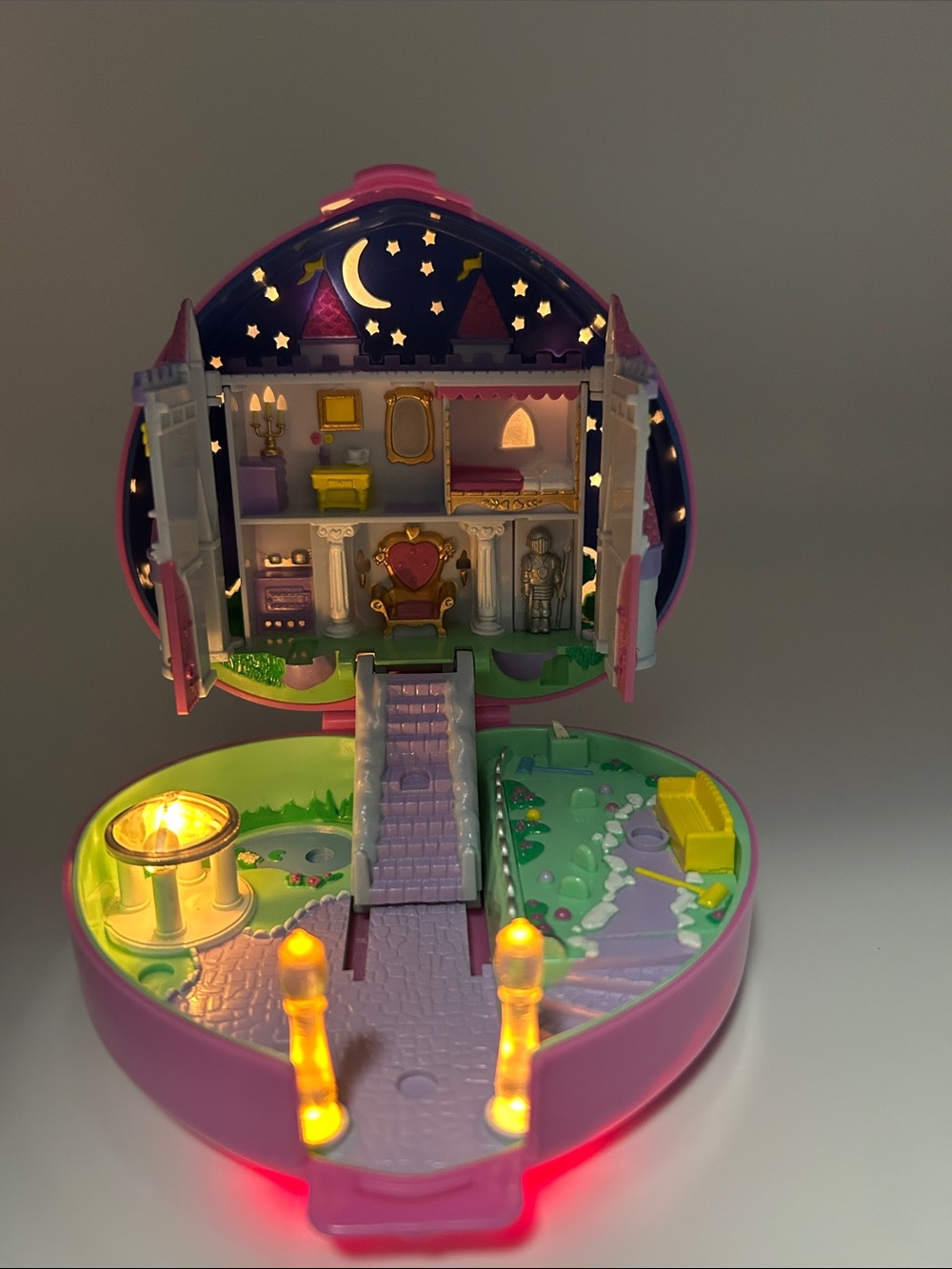 Vintage 1992 Bluebird Polly Pocket Starlight Castle Light-Up Heart Compact